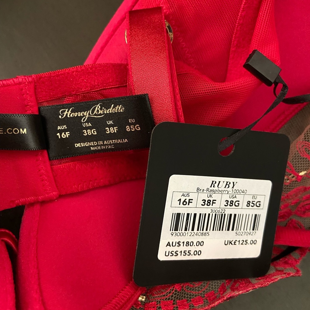 Honey Birdette Ruby Raspberry Bra - Picture 6 of 6